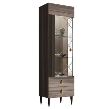 Витрина 1-ств. Римини СОЛО (Орех империя/Золото) (Левая) РМВ1-1С(s)