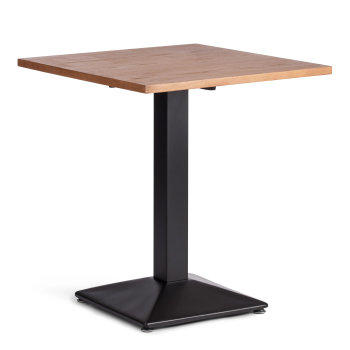 Стол RAGNAROK, дерево вяз/железная опора, 70х70х76 см, груша №3/черная опора