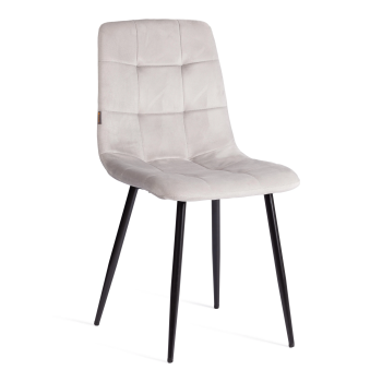 Стул CHILLY (mod. JSC-220), Велюр/металл, 44,5х52,5х88 см, Light grey (светло-серый) HLR14 / черный