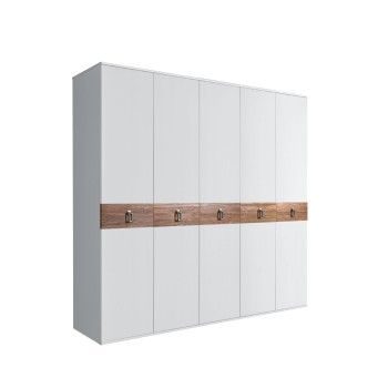 Шкаф 5-ти дв. Bogemia Wood Fa (Белый/Хром) БМШ2/5(Wo)