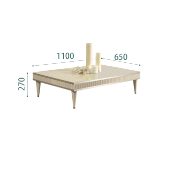 Журнальный столик узкий Римини СОЛО (Ваниль/Серебро) РМСТ-3(s)