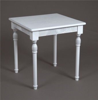 Стол журнальный Мили (белый/патина серебро/53х53хН55)