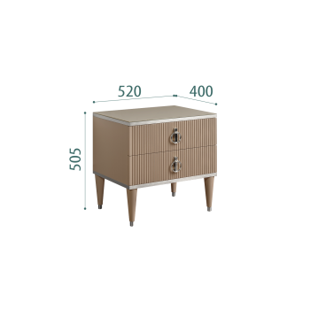 Тумба прикроватная 2 ящика Римини СОЛО (Мокка/Серебро) РМТП-2(s)