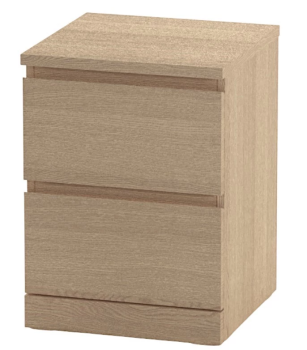 МАЛЬМ / VARMA Тумба прикроватная ИКЕА / IKEA 2, 40x54.8x40, шпон, беленый дуб