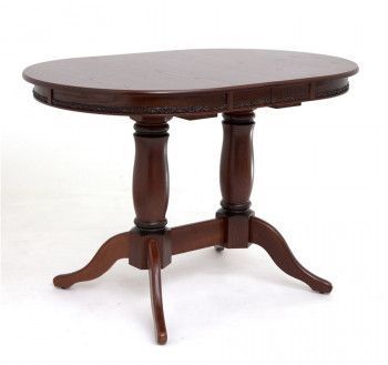 Стол Овал Милорд (80х120х160) Темный орех + патина черная.