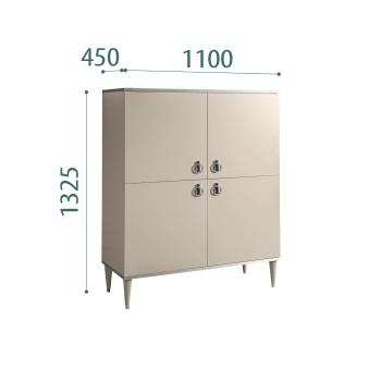 Пенал 4 двери Римини (Ваниль/Серебро) РМП-3