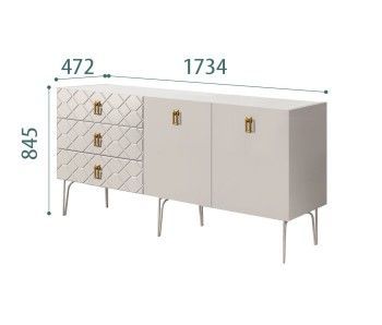 Комод 1.6м Bogemia Farfalle (Шелк) (Novabuk/Черный) БМКМ-4(Fa)