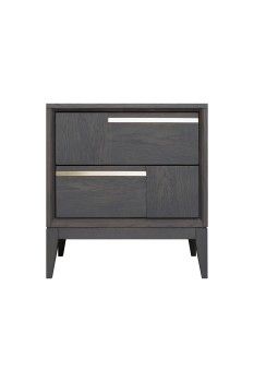 Тумба прикроватная Сидней 2 ящика, дуб графит