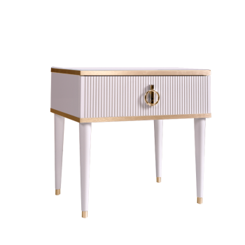 Тумба прикроватная Римини СОЛО (Белый/Золото) РМТП-1(s)