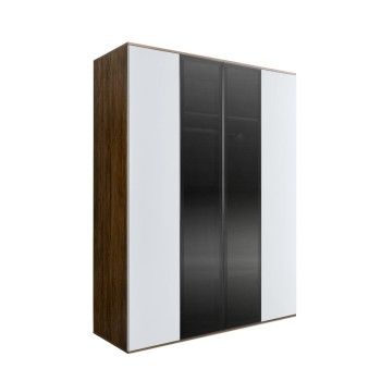 Шкаф 4-х дв. Bogemia Woodline Air (Белый/Черный) БМШ2/42(2)