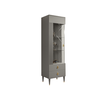 Витрина 1-ств. Римини СОЛО (Серый/Золото) (Левая) РМВ1-1С(s)