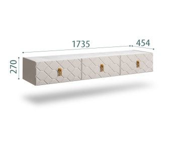 Тумба телевизионная 1.6м Bogemia Fly Farfalle (Шелк) (Novabuk/Золото) БМТ-1