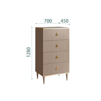 Комод 4 ящика Римини СОЛО (Мокка/Золото) РМКМ-6(s)