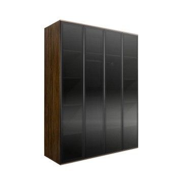 Шкаф 4-х дверный Bogemia Woodline Air (Wood/Черный) БМШ2/4(4)