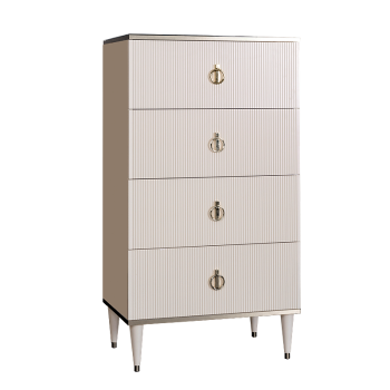 Комод 4 ящика Римини СОЛО (Слоновая кость/Серебро) РМКМ-6(s)
