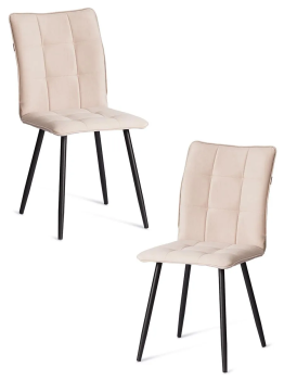 Стул обеденный Bari, LT, велюр, бежевый/черный, 7, 41х55х89 см