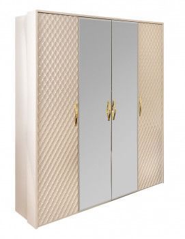 Шкаф Лара 4-дверный бежевый глянец