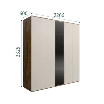 Шкаф 5-ти дв. Bogemia Woodline Air (Шелк/Золото) БМШ2/5(1)