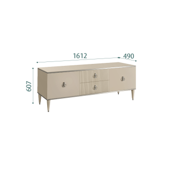 Тумба под телевизор Римини СОЛО (Ваниль/Серебро) РМТ-3(s)