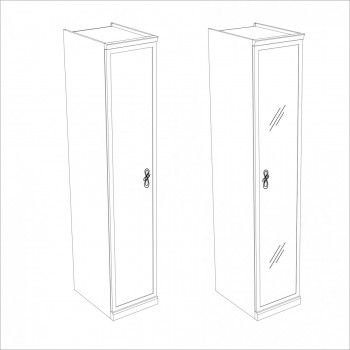 Натали секция 1-ств без зеркал белый глянец