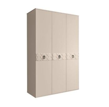 Шкаф 3-х дверный Bogemia Farfalle (Ваниль/Хром) БМШ2/3(Fa)