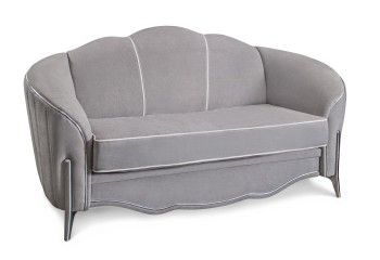 Диван Гравита 2х местный серый серебро французский раскладной механизм