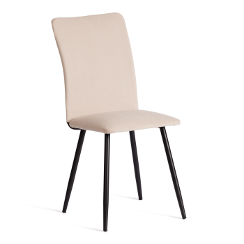 Стул обеденный La Rousse, NEW, флок, бежевый/черный, 7, 45x55x93 см