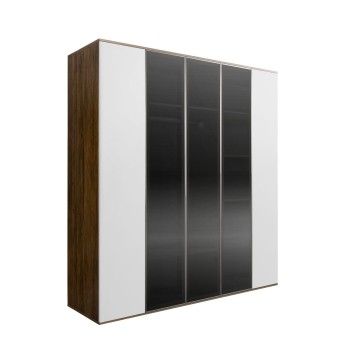 Шкаф 5-ти дв. Bogemia Woodline Air (Белый/Серебро) БМШ2/5(3)