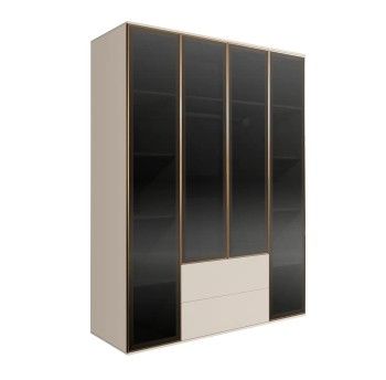 Шкаф 4-х дв. с ящиками Bogemia Air (Слоновая кость/Золото) БМШ2/42(4)