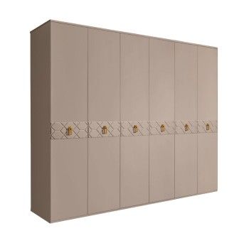 Шкаф 6-ти дв. Bogemia Farfalle (Мокка/Золото) БМШ2/6(Fa)