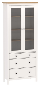 САГА шкаф с витриной 90 белый/ясень