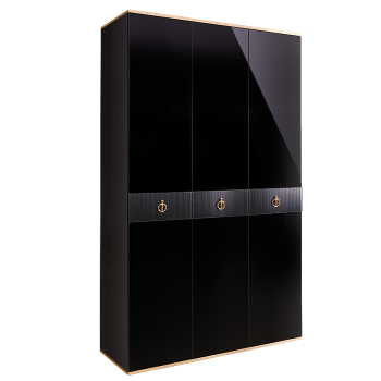 Шкаф 3-х дверный Римини СОЛО (Черный/Золото) РМШ2/3(s)