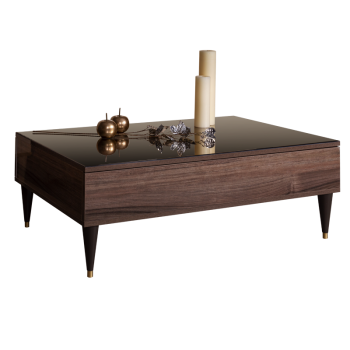 Журнальный столик с ящиком Римини (Орех империя/Золото) РМСТ-2