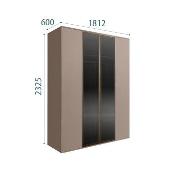 Шкаф 4-х дв. Bogemia Air (Мокка/Золото) БМШ2/4(2)
