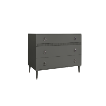 Комод с планкой Римини СОЛО (Серый/Серебро) РМКМ-3(s)