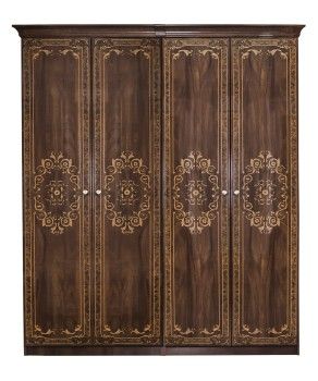 Шкаф Патрисия 4-дверный (2+2) без зеркал караваджо глянец