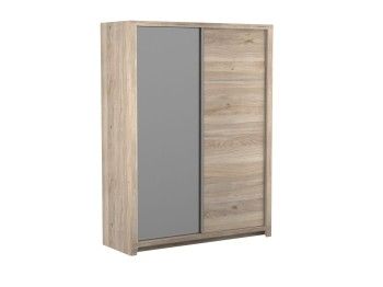 Шкаф-купе 2-х дверный с комбинированными дверями, Юта (1752*621*2300) Дуб Мария