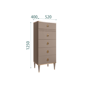 Комод узкий с планкой Римини СОЛО (Мокка/Золото) РМКМ-2(s)