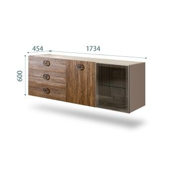 Комод 1.6м Bogemia Fly Wood Fi (Мокка) (Novabuk/Хром) БМКМ-4[5][10]