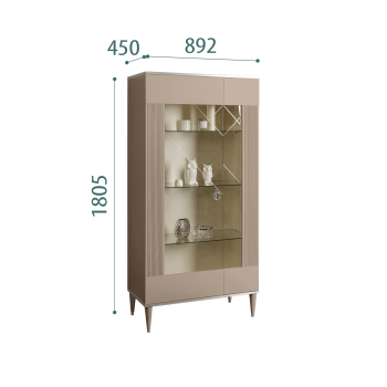 Витрина 2-ств. Римини СОЛО (Мокка/Серебро) (Правая) РМВ2-2С(s)