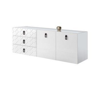 Комод 1.6м Bogemia Fly Farfalle (Белый) (Lakobel/Черный) БМКМ-4