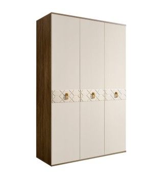 Шкаф 3-х дверный Bogemia Woodline Fa (Слоновая кость/Золото) БМШ2/3