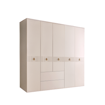 Шкаф 5-ти дверный с ящиками Римини СОЛО (Бежевый/Золото) РМШ2/51(s)