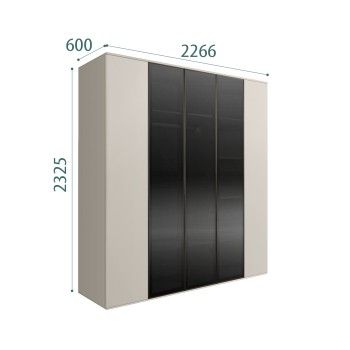 Шкаф 5-ти дв. Bogemia Air (Шелк/Черный) БМШ2/5(3)
