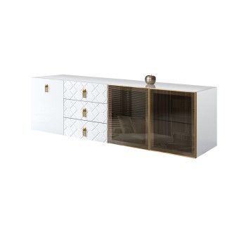 Комод 2.1м Bogemia Fly Fa (Белый) (Lakobel/Золото) БМКМ-5[5][10]