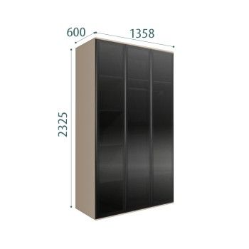 Шкаф 3-х дверный Bogemia Air (Ваниль/Черный) БМШ2/3(3)