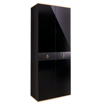 Шкаф 2-х дверный Римини СОЛО (Черный/Золото) РМШ2/2(s)