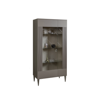 Витрина 2-ств. Римини СОЛО (Серый/Серебро) (Правая) РМВ2-2С(s)