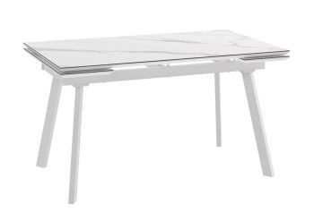 Стол с керамическим покрытием Chelsy (F)-160 (CALAKATTA ST CER/Белый) 160(40+40)х90