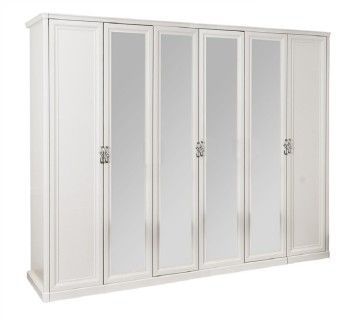 Шкаф Мишель 6-дверный белый матовый